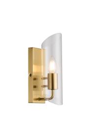 D1007BR  Navi Wall Lamp 1 x E14 IP44 Brass/Clear Glass